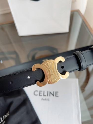 Celine black leather belt with - leather,