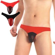 Men's Sexy Erotic Soft Stretch Thong with Contrast Sheer See-Through Mesh Panel