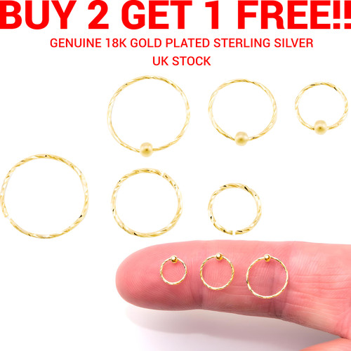 18k gold sterling nose - gold,