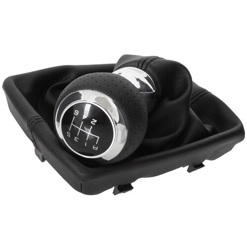 Leather gear knob - leather, 6-speed