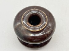 VINTAGE BROWN PORCELAIN / CERAMIC ELECTRICITY INSULATOR INDUSTRIAL SALVAGE