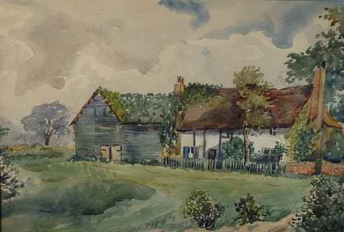 Original watercolour half - watercolour,, 'half