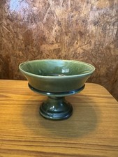 Vintage Green Fruit Bowl/Planter/Candle Holder Believed To Be McCoy Unmarked 
