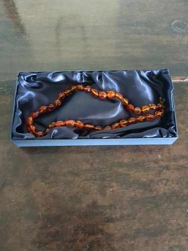 Amber bead necklace - necklace,