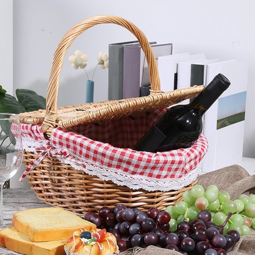 Woven picnic basket storage - basket,