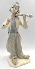 LEAN Porcelain Figurine Clown Violinist Hand Painted 26cm Spain Rare