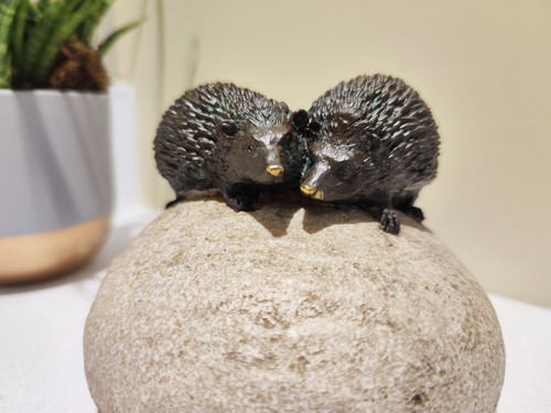 Hedgehogs rock resin - on,