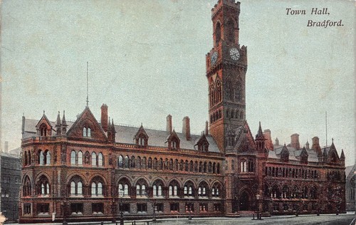 Postcard town hall - hall,