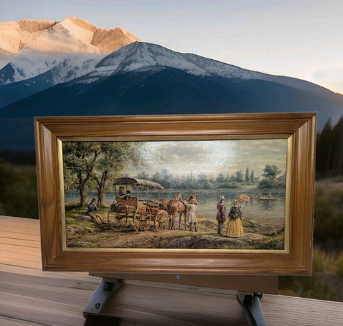 Vintage framed art work - vintage,