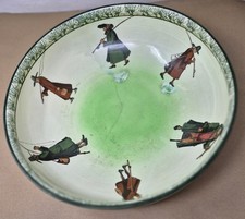 RARE ROYAL DOULTON ANTIQUE LARGE BOWL - GALLANT FISHERS, ISAAC WALTON - NOKE