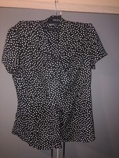 Simon Jersey mono short sleeves button up blouse size 10