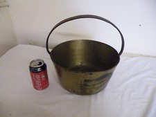 Large Vintage Brass Cooking Jam Pan Pot Cauldron with Cast Iron Handle 3KG
