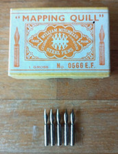 Vintage - William Mitchells (Birmingham) - Steel Mapping Quills - For Dip Pens.