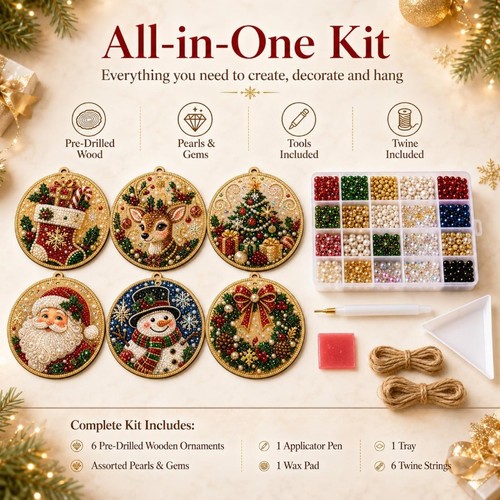 6pcs wooden christmas - 6pcs,