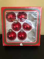 Vintage box of 6 red glass