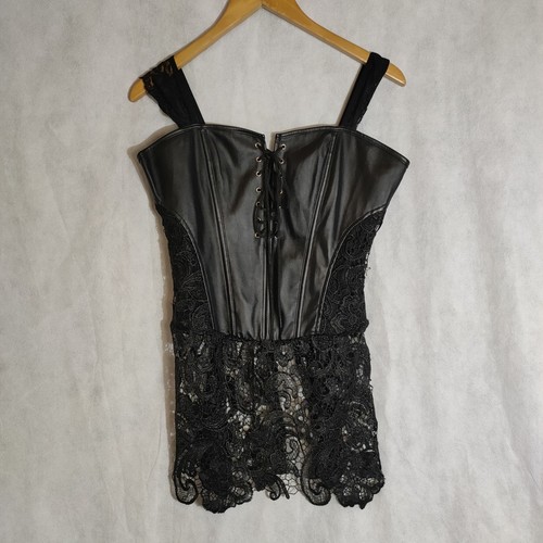 Gothic faux leather bustier - gothic,