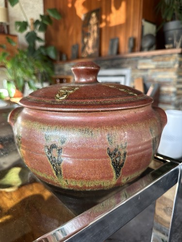 Studio pottery lidded vessel - pottery,