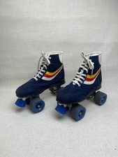 May Fair Roller Skates Disco - Blue Stripe 1980's  - Size 5 UK (Boxed) red wheel