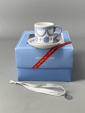 Wedgwood White & Blue Jasperware Jasper Christmas Cup & Saucer Decoration Bauble