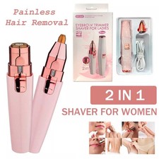 Electric Eyebrow Shaver 2 in 1 Eyebrow Trimmers Facial Hair Remover Painless UK