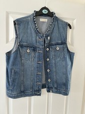 Women’s Love & Roses Denim Gilet / Waistcoat Size 14 BNWOT