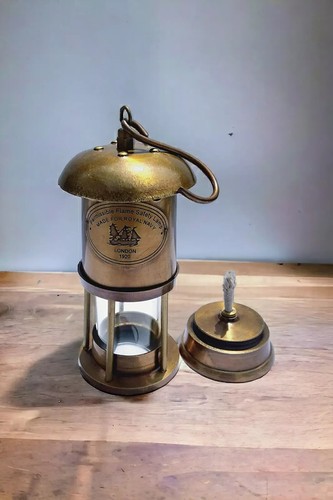 Antique brass nautical miner - brass,