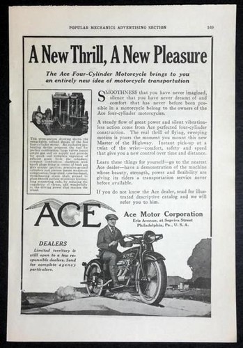 1922 ace motorcycle print - 1922,