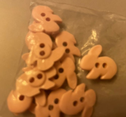 Pink rabbit plastic buttons - rabbit,