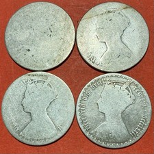 VICTORIA - 4 GOTHIC FLORINS - INCLUDING  MDCCCLXXII  1872  THREE WORN 40.6 GRAMS