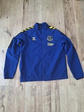 Everton FC Football Training Jacket Blue Mens Size Medium Hummel Full Zip