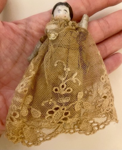 Antique miniature ceramic doll - antique,