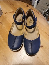 Hotter Lake Navy Mary Jane  Shoes 5uk Extra Wide Fit  Free Post 
