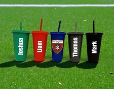 Any Football Club Badge Personalised  Cup 24oz | Custom Name & Team Badge