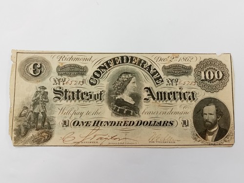 1862 100 confederate - 1862, states