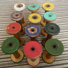 Vintage Wooden Bobbin, Textile