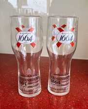2 x Kronenbourg 1664 Pint Glasses 20oz Brand New  Free Postage