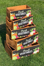 Wooden Storage Boxes - Fruit and Vegetables