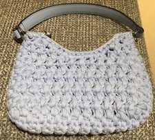 TOPSHOP CROCHET LIGHT BLUE HANDBAG, EXCELLENT CONDITION