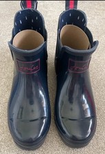 Joules Women  Wellibob  Ankle Wellies  Boot - Navy Gloss - Adult 7