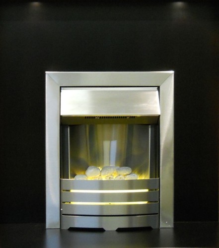 Silver electric fire - silver, heater