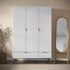 White Gloss 3-Door Wardrobe