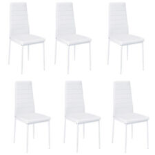 4/6x White Dining Chairs Faux