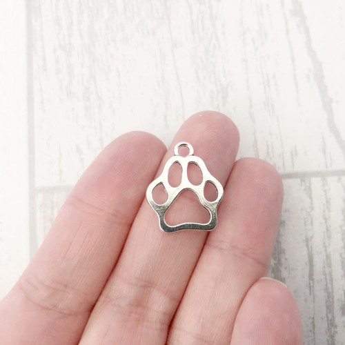 Paw charms antique silver - charms,