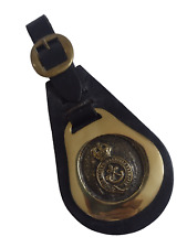 Notts Sherwood Rangers Yeomanry Horse Medallion Cast Brass & Leather Antique Org