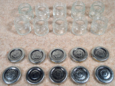 Mini Jam Jars Set of 10 4cm Wilkin Sons Tiptree Empty Matching Glass Silver Lids