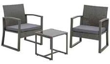 Cento 2 Seater Rattan Effect Garden Bistro Set | Outdoor Patio Table and Chairs