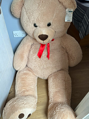 Large beige plush teddy bear - large,