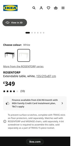 Ikea rosentorp extendable - ikea,