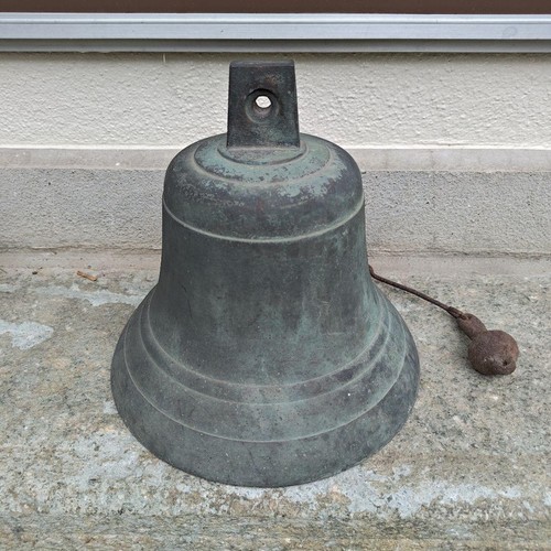 Antique brass bell heavy - antique,