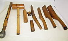 Plumber's lead dressing tools. Ten vintage lead working tools.